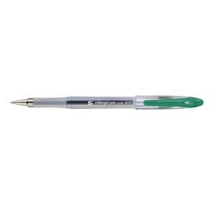 Roller Gel Pen Clear Barrel Grn Pk12