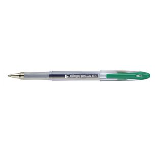 Roller Gel Pen Clear Barrel Grn Pk12
