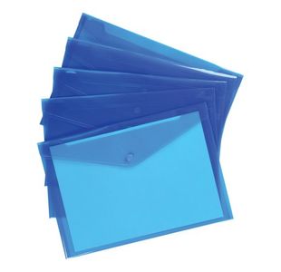 Envelope Stud Wlt A4 Blue Pk5