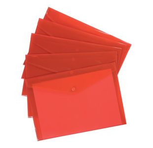 Envelope Stud Wlt A4 Red Pk5