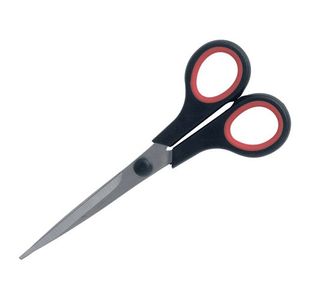 Scissors 155Mm Rubber/Ssteel Blk/Red