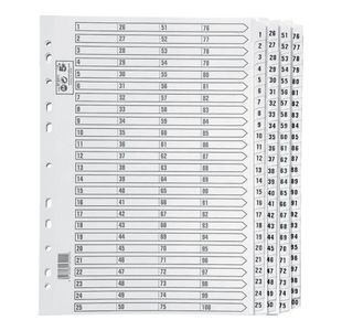 Index 1-100 Mpch Tabs A4 White