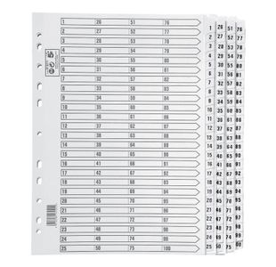 Index 1-100 Mpch Tabs A4 White