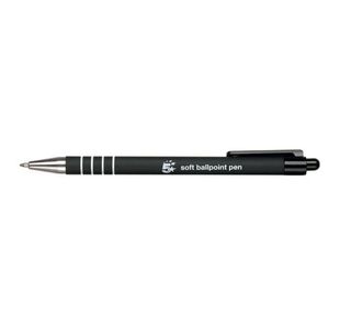 Retr Ball Pen Soft Grip Med Blk Pk12