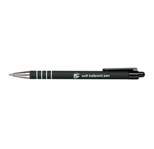 Retr Ball Pen Soft Grip Med Blk Pk12