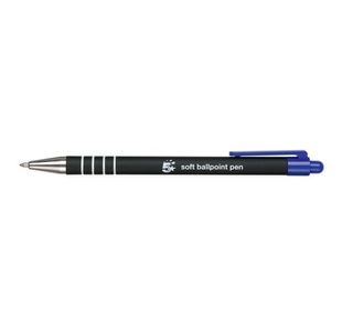 Retr Ball Pen Soft Grip Med Blu Pk12