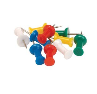 Push Pins 7Mm Head Ast Opaque Pk100