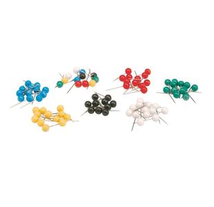 Map Pins 5Mm Head Assorted Pk100