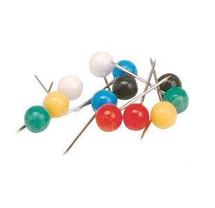 Map Pins 5Mm Head Assorted Pk100