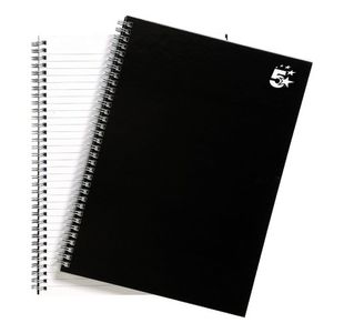 Notebook Wirebound A4 Blk Pk5