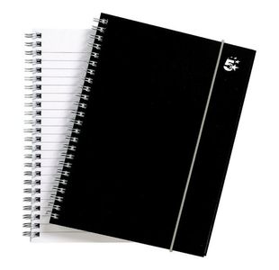 Notebook Ruled 160Pp A5 Black Pk6