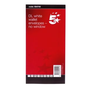 Env Wlt 80Gsm Dl White Pk50
