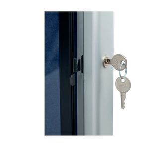 Glazed Noticeboard Blue 900X600Mm