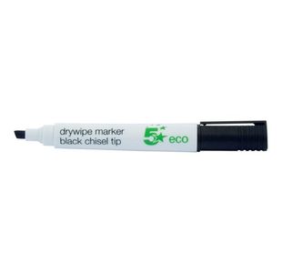 Eco Drywipe Marker Chisel Black Pk10