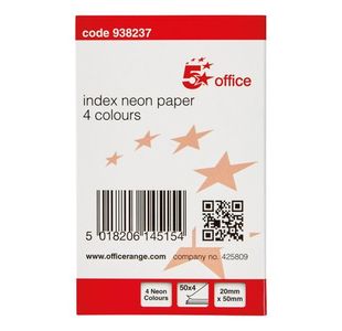 Index Neon Page Markers 20X50Mm Pk5