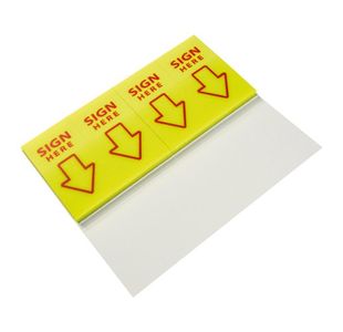 Sign Here Index Flags Tab Red Pk5