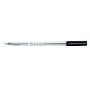 Ball Pen Clr Barrel Med Black Pk20