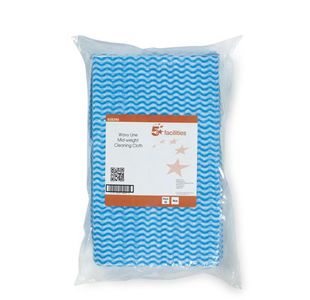 Wave Line Clng Cloth Blue Pk50