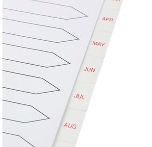 Elite Index Jan-Dec A4 White+Red Tab