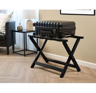 York Wooden Luggage Rack Black