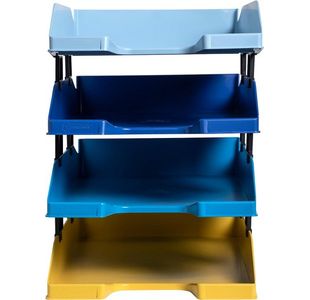 Exacompta Bee Blue Letter Trays Pk 4