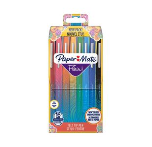 Papermate Flair Fibre Tip Asst Pk16