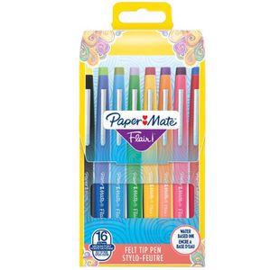 Papermate Flair Fibre Tip Asst Pk16