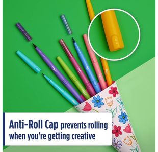 Papermate Dual Pen/Brush Med Ast Pk8