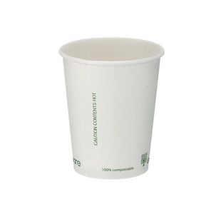 Sgl Wall Coffee Cup 8Oz Wht Pk1000