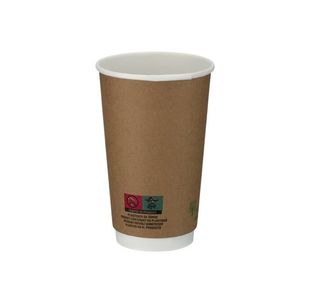 Dbl Wall Coffee Cup 16Oz Kraft Pk500