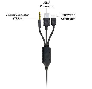 Connekt Gear Wired Hset Usb-A/Usb-C
