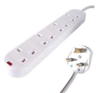 Connekt Gear Uk 4Way Mains Ex Blk 5M