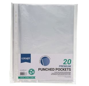 Concept Pkt.20 A4 Punched Pockets (Carto