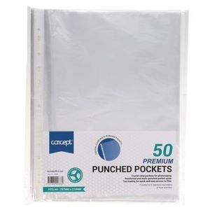 Concept Pkt.50 A4 Punched Pockets