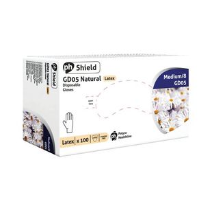 Shield Pf Latex Gloves M Pk100 Gd05