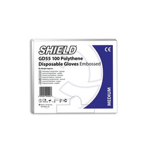Shield Polythene Glove Clr M Pk100