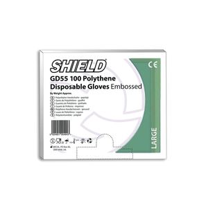 Shield Polythene Glove Clr L Pk100