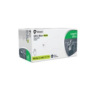 Shield Nitrile Disb Gloves Lg Pk100