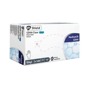 Shield Pf Vinyl Gloves M Pk100