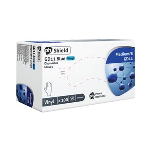 Shield Pwdr Vinyl Gloves M P100 Gd11