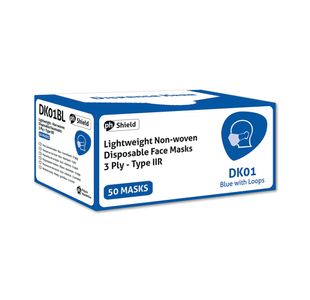 Hpc Disb 3-Ply Face Masks Blue Pk50