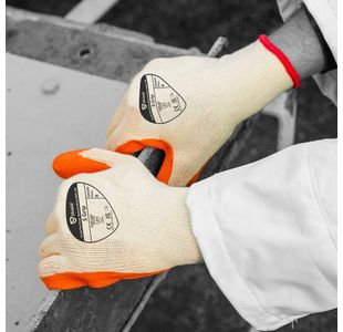 S Grip Crinkle Latex Glv Org 9 Pk12