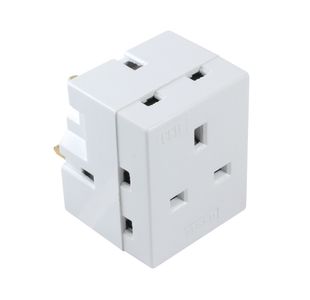 Ced 3-Way Adaptor Fused 13 Amp White