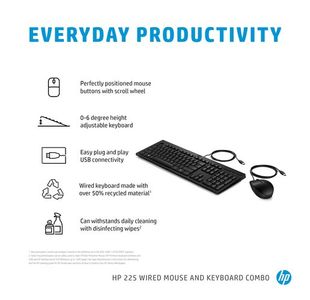 Hp 225 Wired Mouse Keyboard Combo