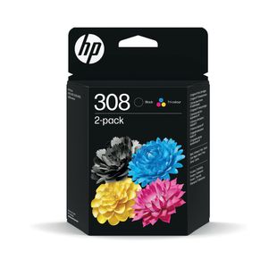 Hp 6L6S6Ue No 308 Blk/Col Ink 2 Pack