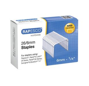 Rapesco Staples 6Mm 26/6 Pk5000