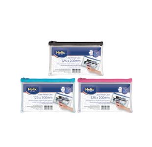 Helix 8X5In Pvc Pencil Case Clr Pk12