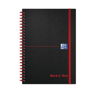 Black N Red Pp Elast Notebook A5 Pk5