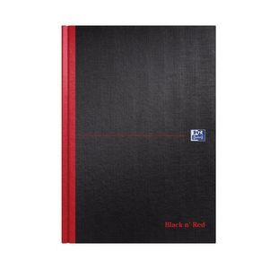 Black N Red Hb Plain Notebook A4 Pk5