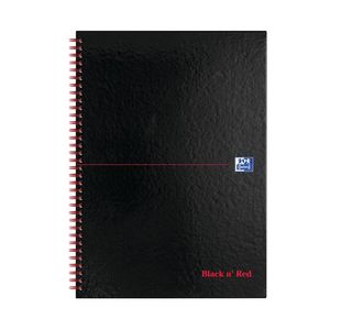 Black N Red Hb Wire Sq Notebk A4 Pk5